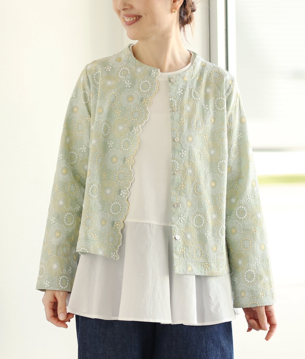 【1/14(水)10時～1/26(月)13時迄優待価格15％OFF】スカラップレースブラウス