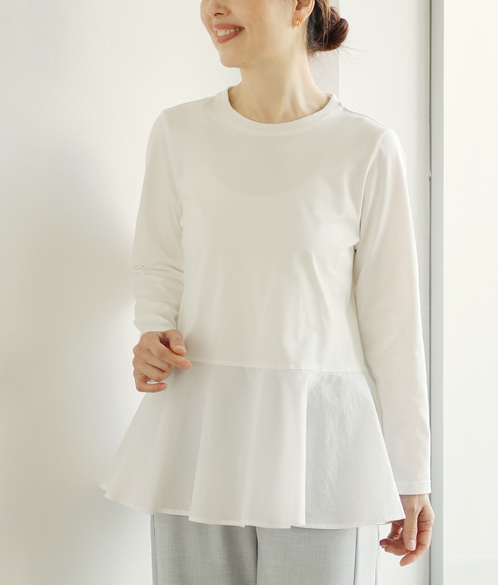 【1/14(水)10時～1/26(月)13時迄優待価格15％OFF】異素材合わせプルオーバー