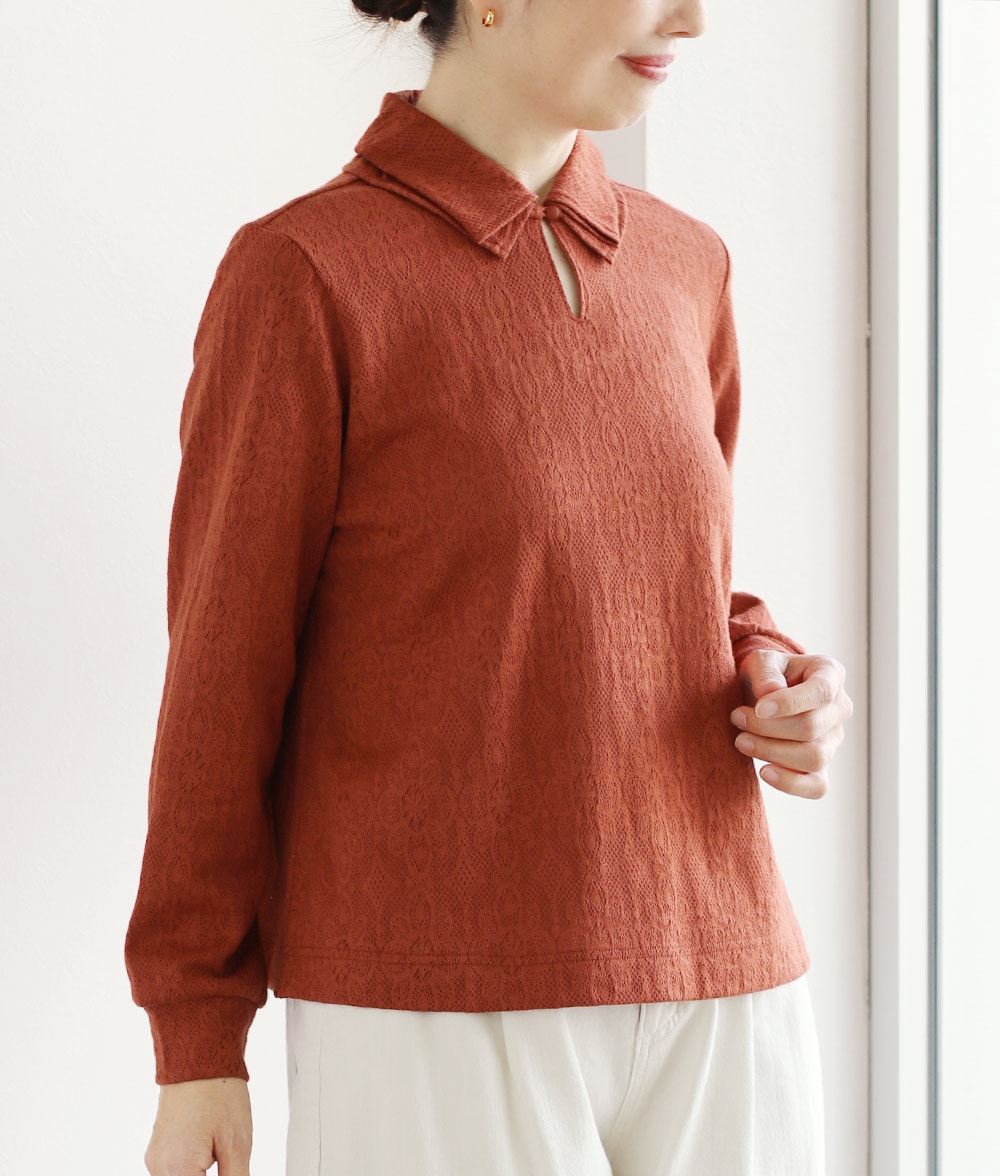 レースジャカードプルオーバー