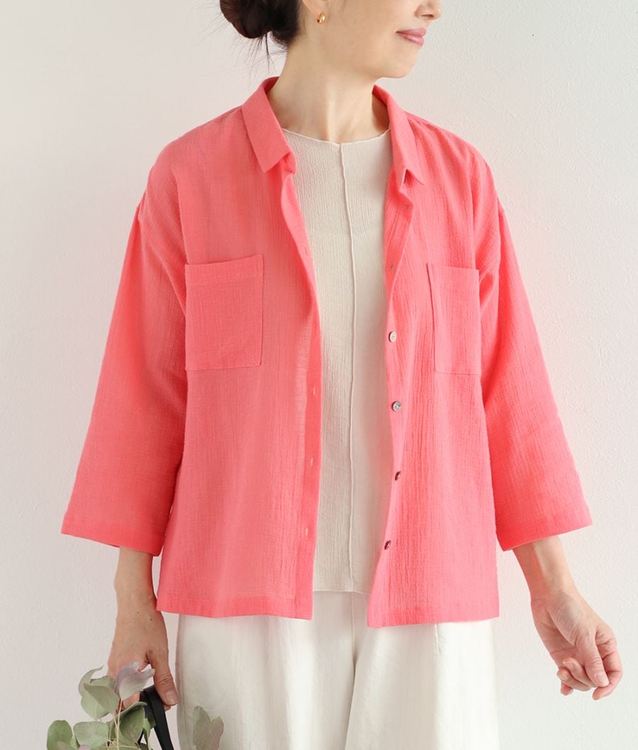 コットンクレープブラウス