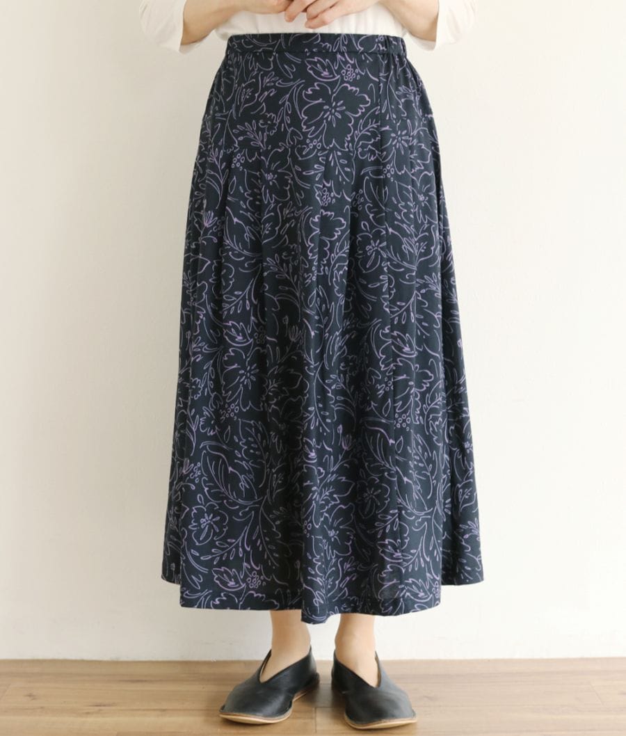 【SALE20%OFF】ラインフラワースカート