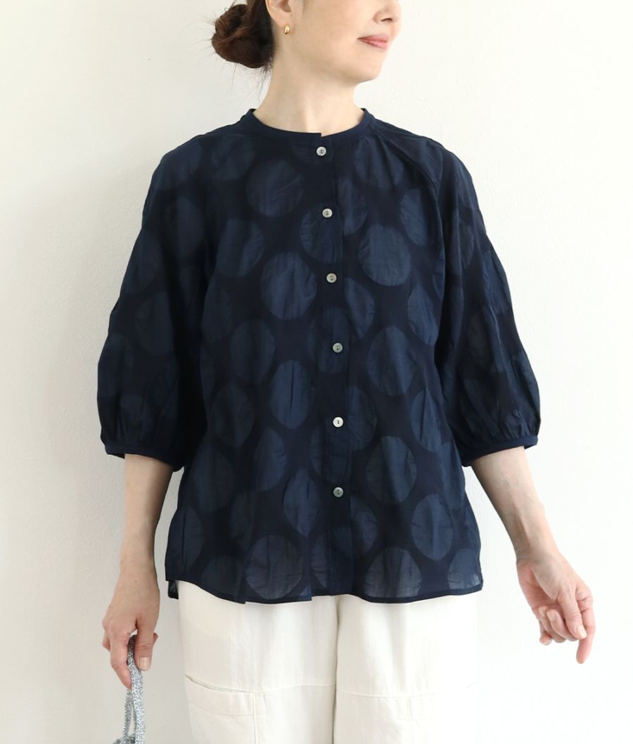 【SALE20%OFF】塩縮ドットブラウス
