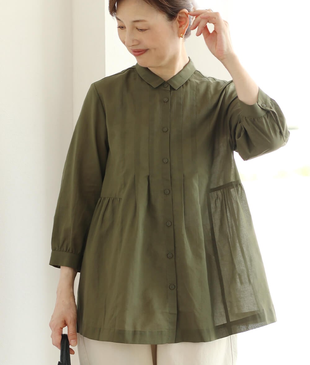 シフォンタックブラウス