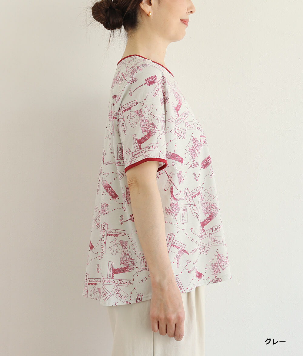 【SALE30%OFF】プロヴァンスプリントTシャツ