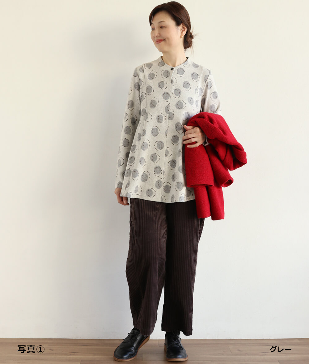 ドットジャカードチュニックl 50代・60代からの婦人服 オルウェイズ