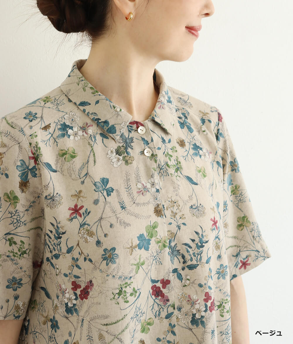 【SALE20%OFF】野花柄フレアーチュニック