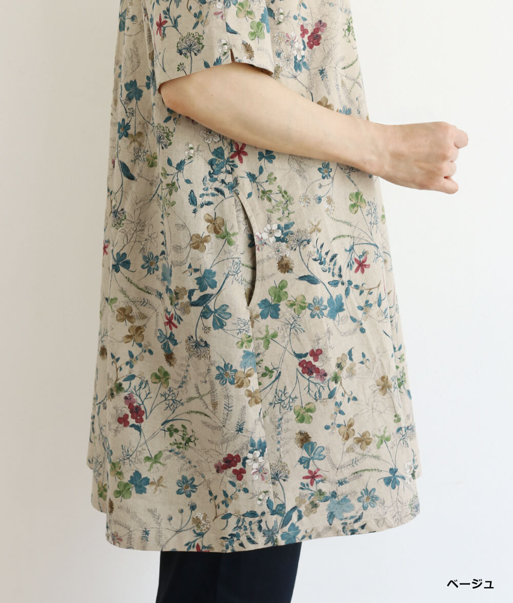 【SALE20%OFF】野花柄フレアーチュニック