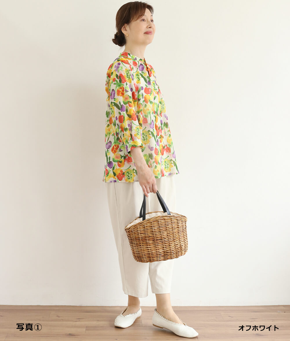 【SALE30%OFF】水彩フラワーシフォンブラウス