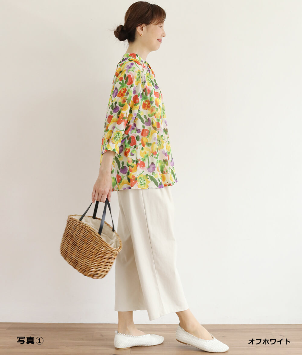 【SALE30%OFF】水彩フラワーシフォンブラウス
