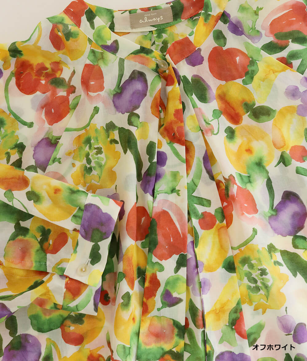 【SALE30%OFF】水彩フラワーシフォンブラウス