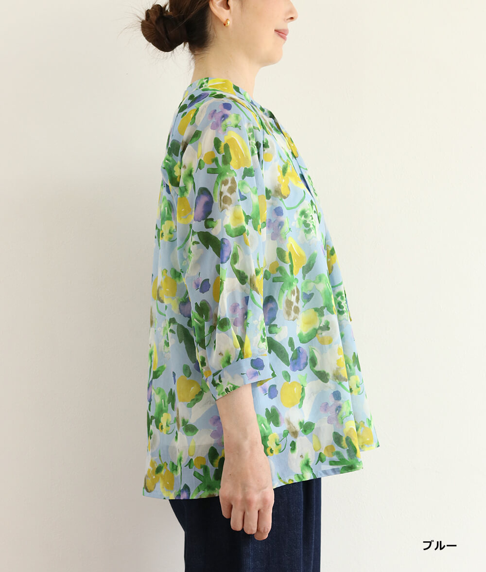 【SALE30%OFF】水彩フラワーシフォンブラウス