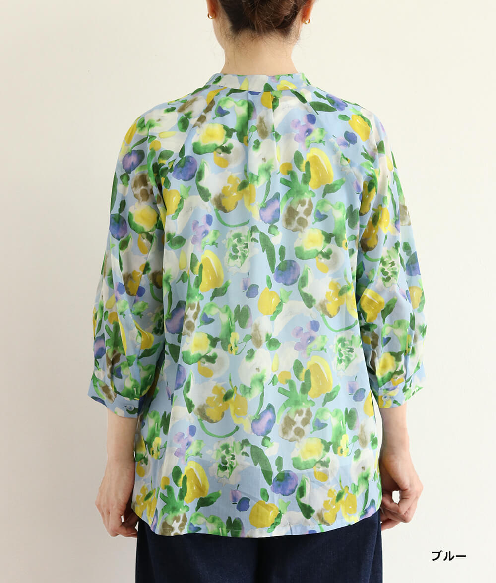 【SALE30%OFF】水彩フラワーシフォンブラウス