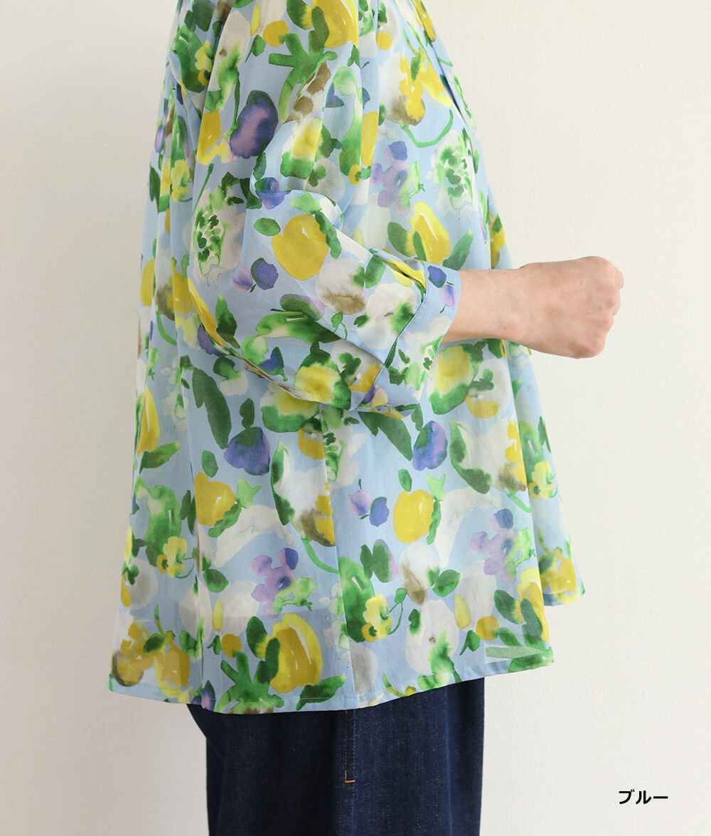 【SALE30%OFF】水彩フラワーシフォンブラウス