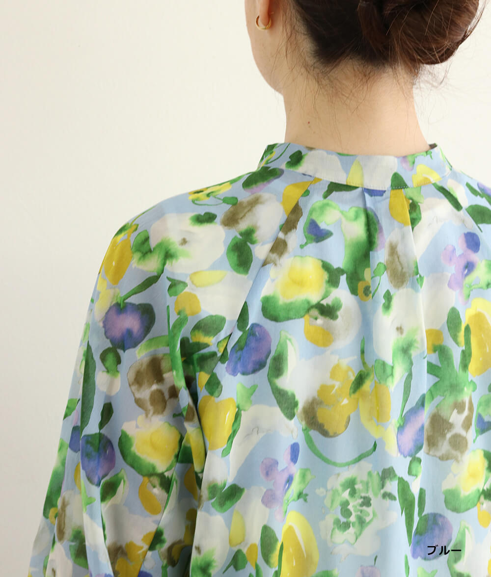 【SALE30%OFF】水彩フラワーシフォンブラウス