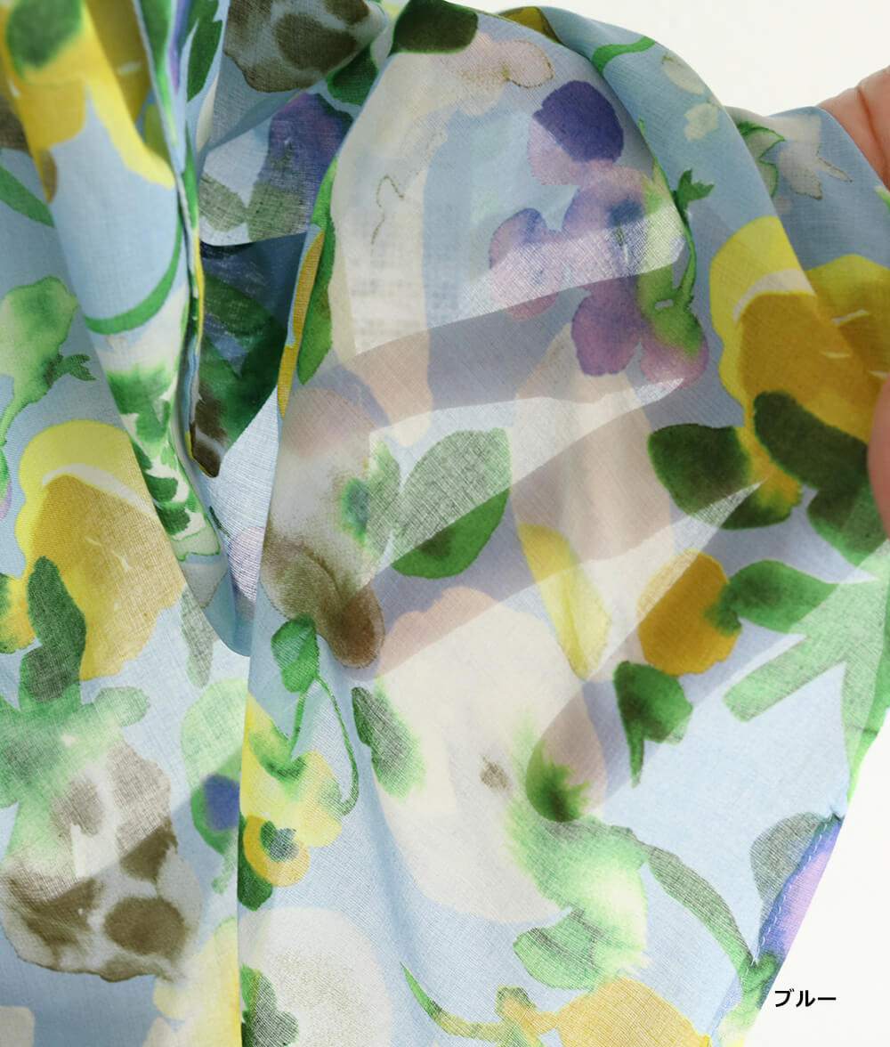 【SALE30%OFF】水彩フラワーシフォンブラウス