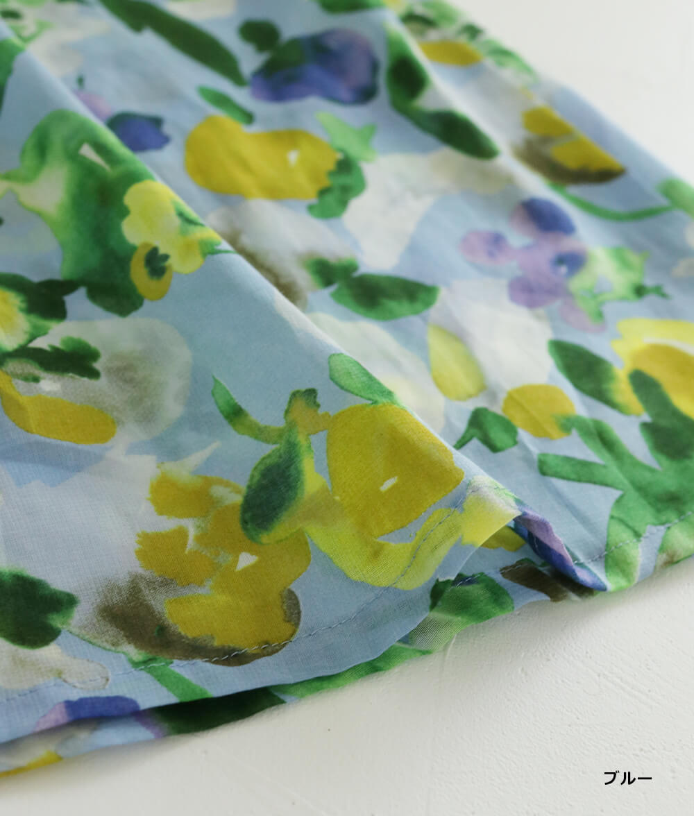 【SALE30%OFF】水彩フラワーシフォンブラウス