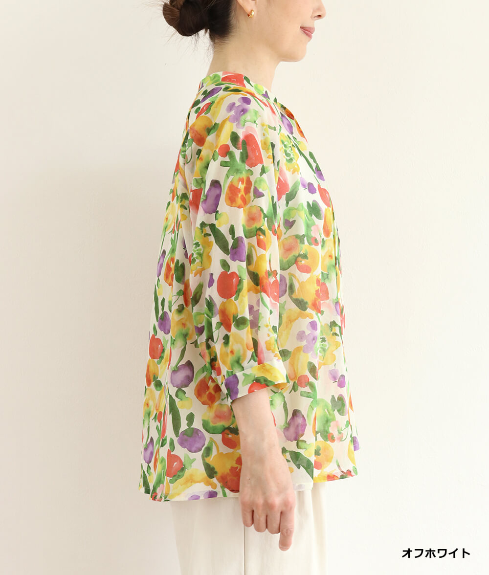 【SALE30%OFF】水彩フラワーシフォンブラウス