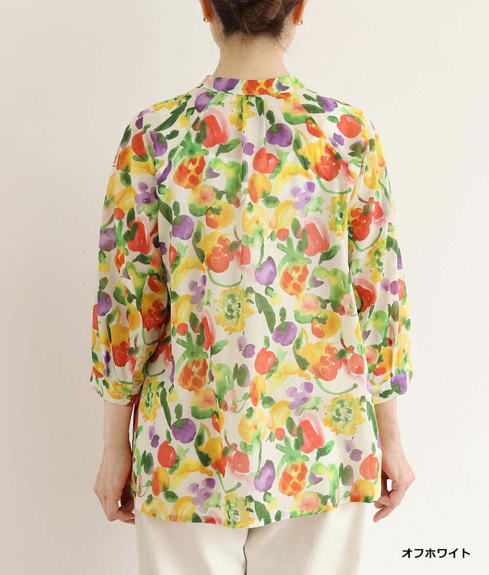 【SALE30%OFF】水彩フラワーシフォンブラウス