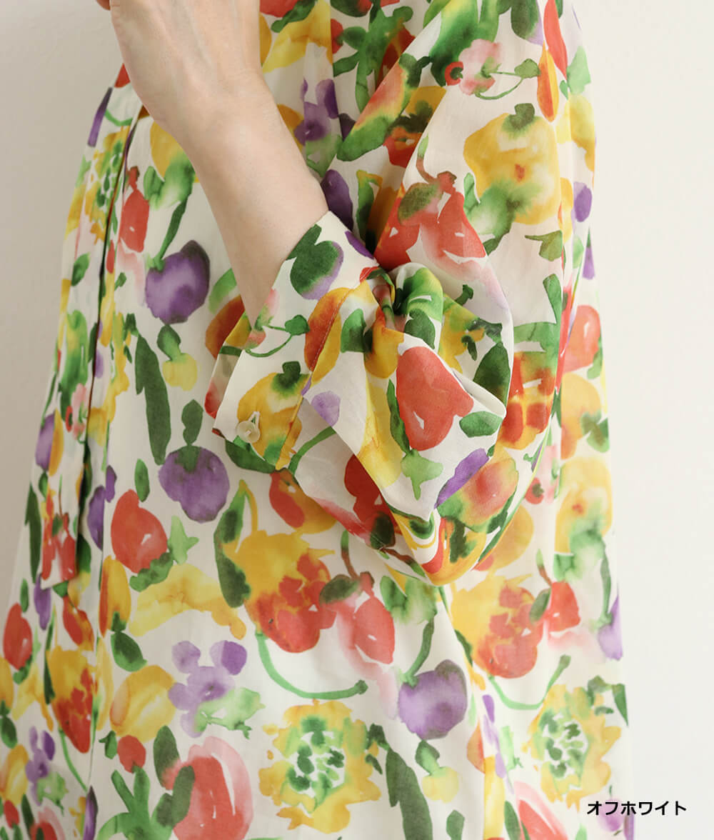 【SALE30%OFF】水彩フラワーシフォンブラウス