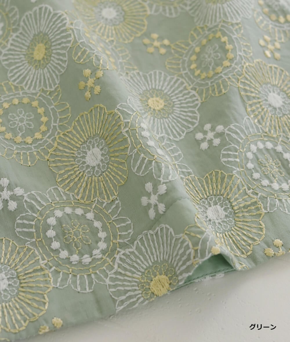 スカラップレースブラウス