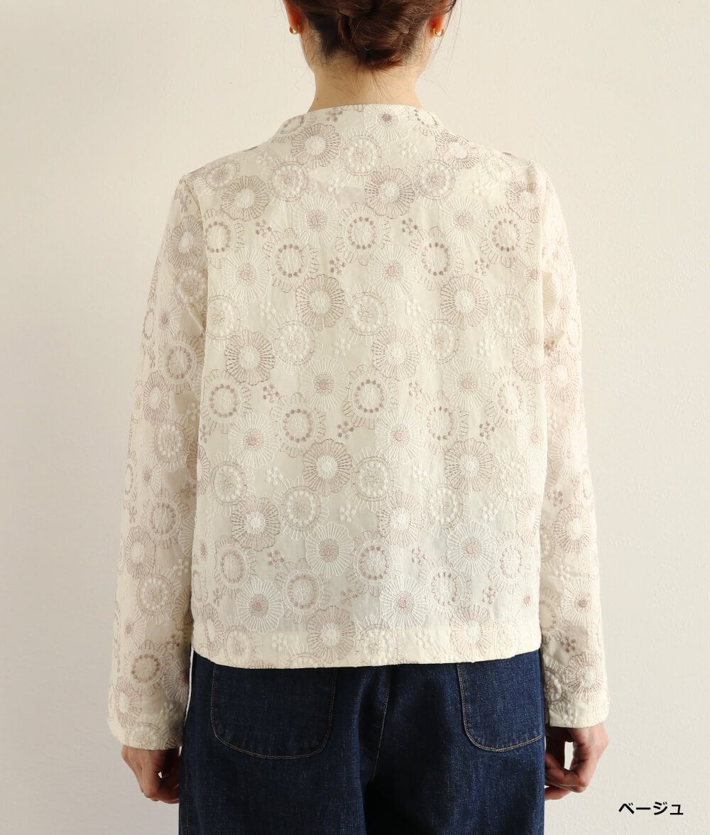 スカラップレースブラウス