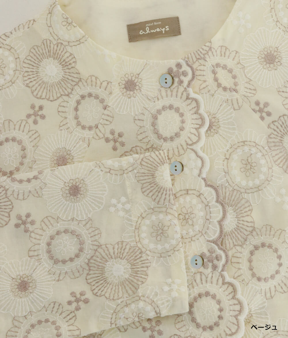 スカラップレースブラウス