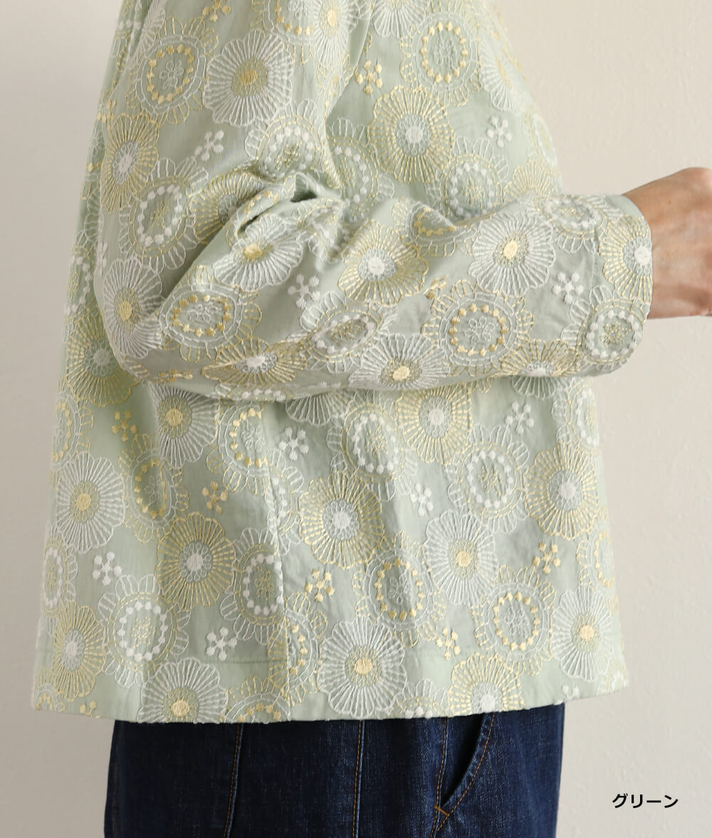 スカラップレースブラウス