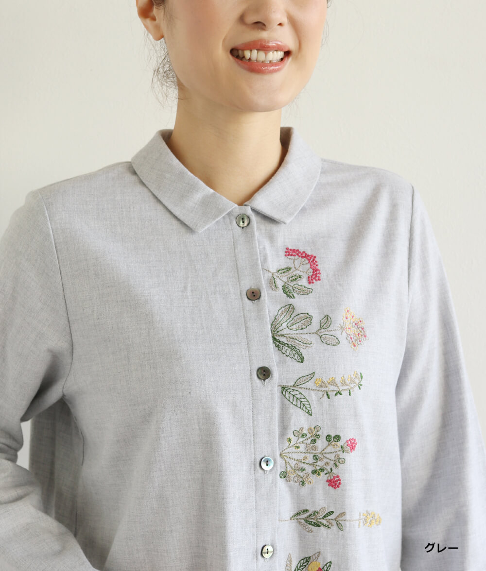 草花刺繍ブラウスl 50代・60代からの婦人服 オルウェイズ公式通販サイト