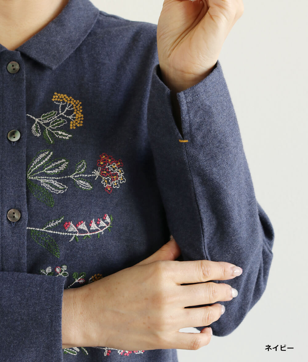 草花刺繍ブラウスl 50代・60代からの婦人服 オルウェイズ公式通販サイト