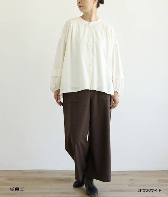 【SALE50%OFF】ウール混天竺ブラウス