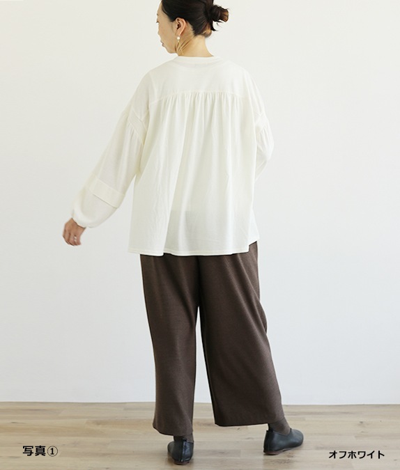 【SALE50%OFF】ウール混天竺ブラウス