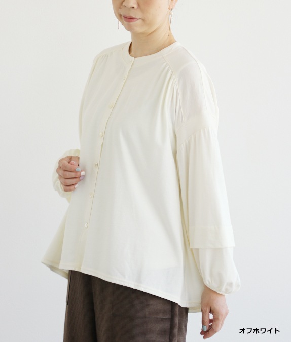 【SALE50%OFF】ウール混天竺ブラウス