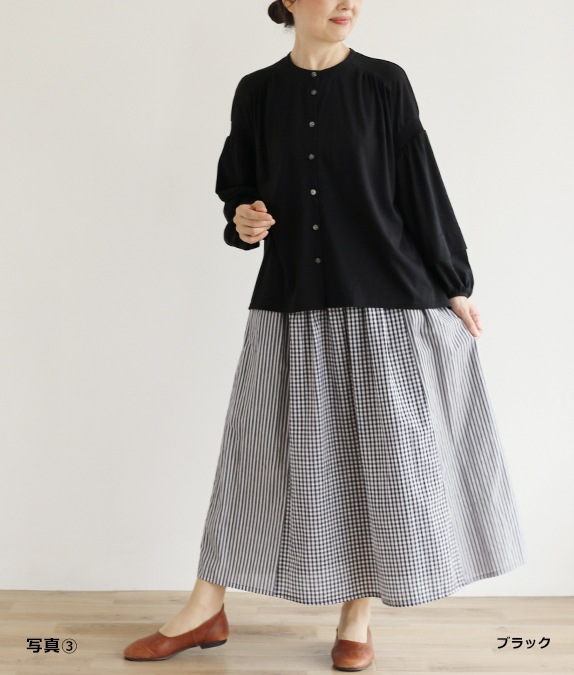 【SALE50%OFF】ウール混天竺ブラウス