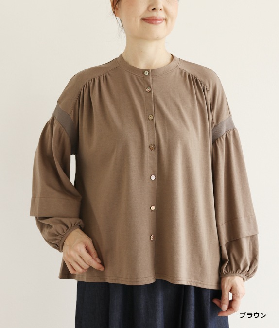 【SALE50%OFF】ウール混天竺ブラウス