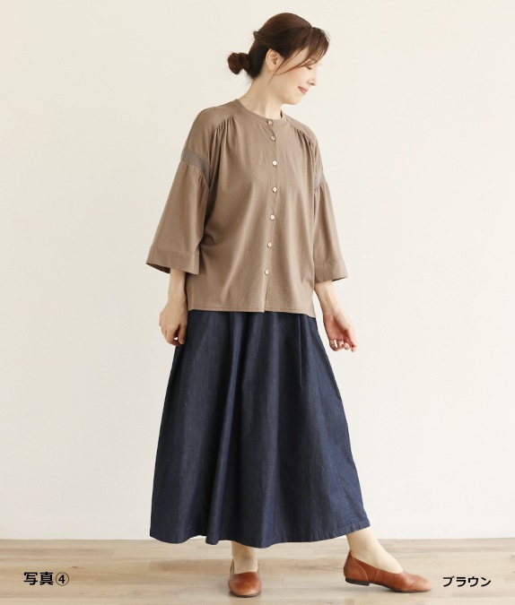 【SALE50%OFF】ウール混天竺ブラウス