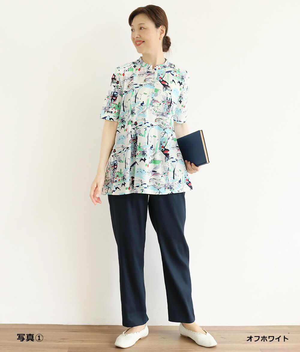 風景画スケッチチュニックl 50代・60代からの婦人服 オルウェイズ公式