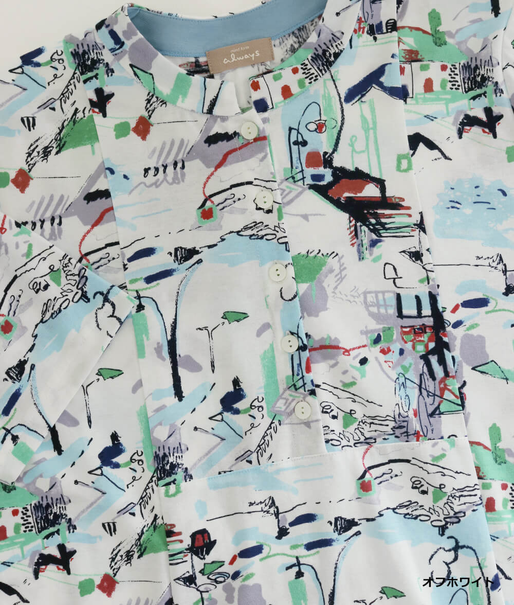 【SALE30%OFF】風景画スケッチチュニック