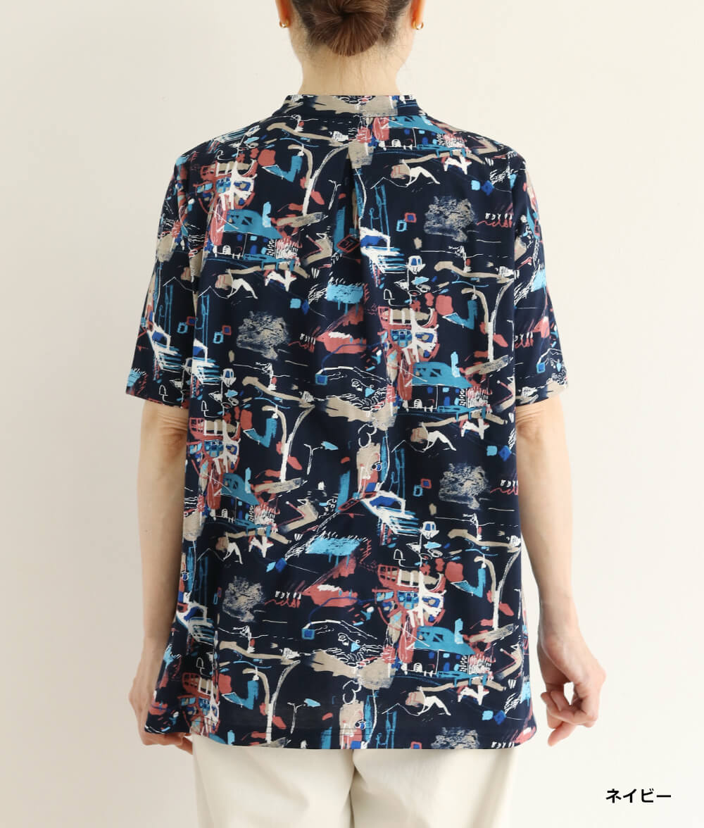 【SALE30%OFF】風景画スケッチチュニック