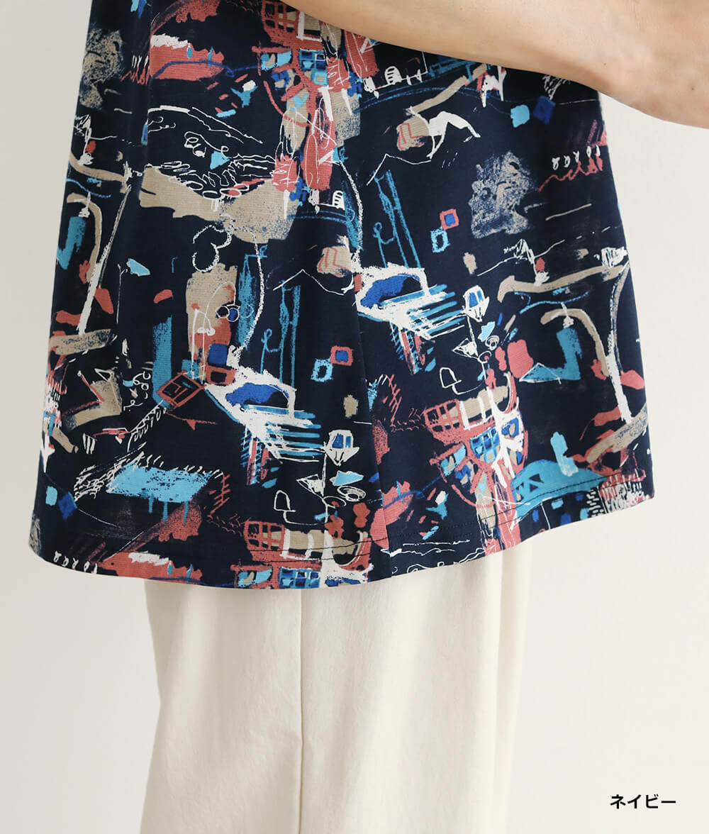【SALE30%OFF】風景画スケッチチュニック