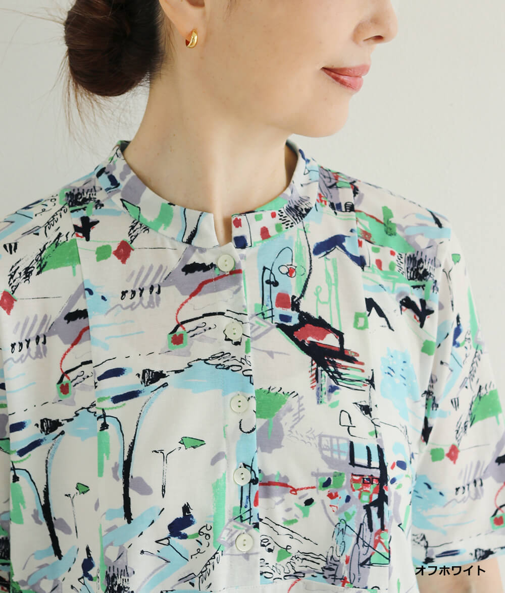 【SALE30%OFF】風景画スケッチチュニック