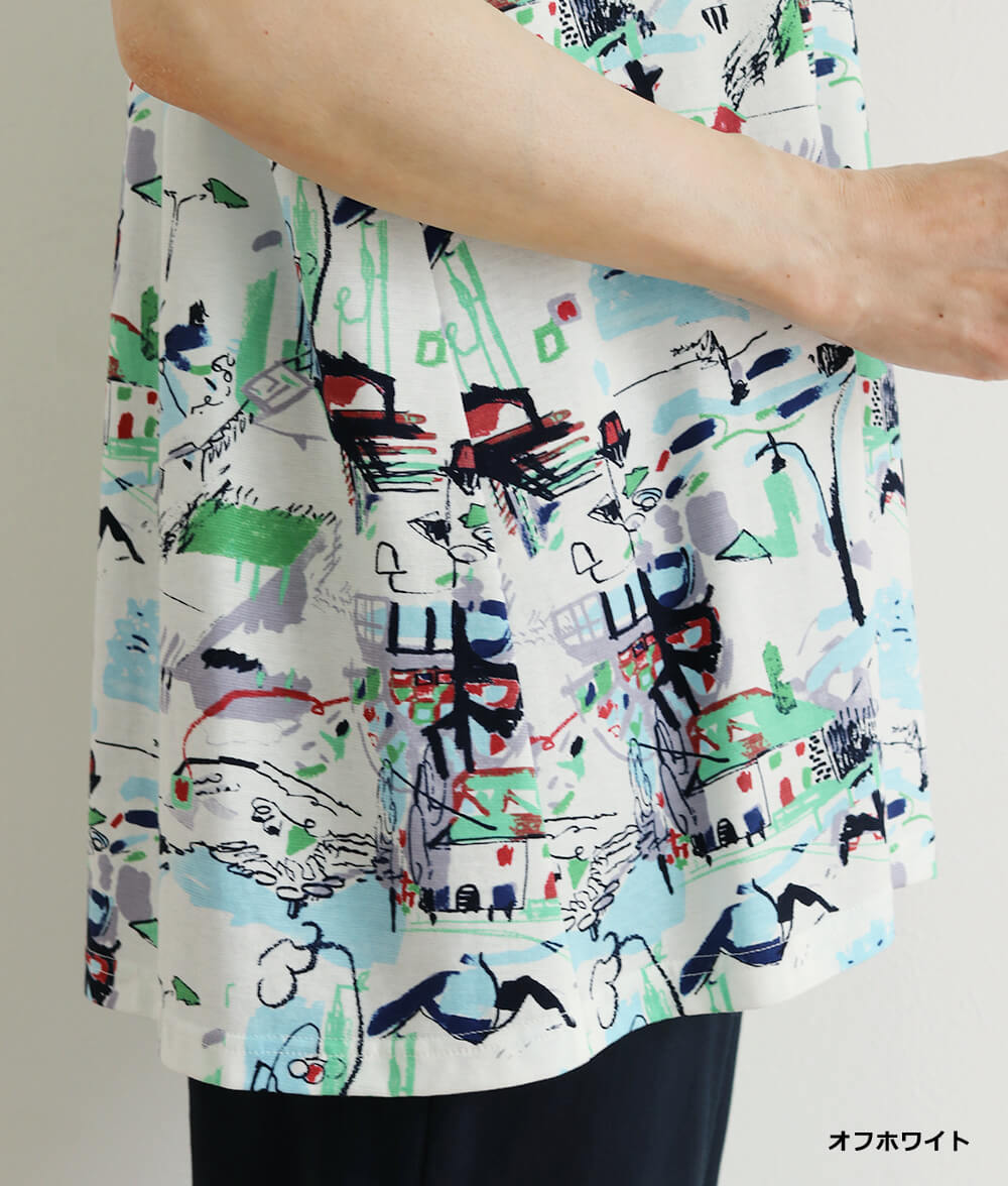 【SALE30%OFF】風景画スケッチチュニック