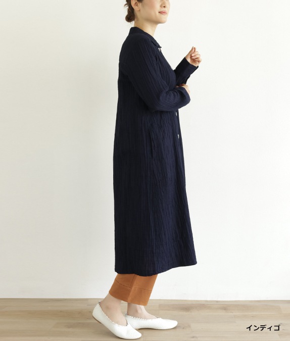 ダブルガーゼインディゴワンピース l 50代・60代からの婦人服