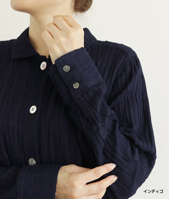 【SALE20%OFF】ダブルガーゼインディゴワンピース