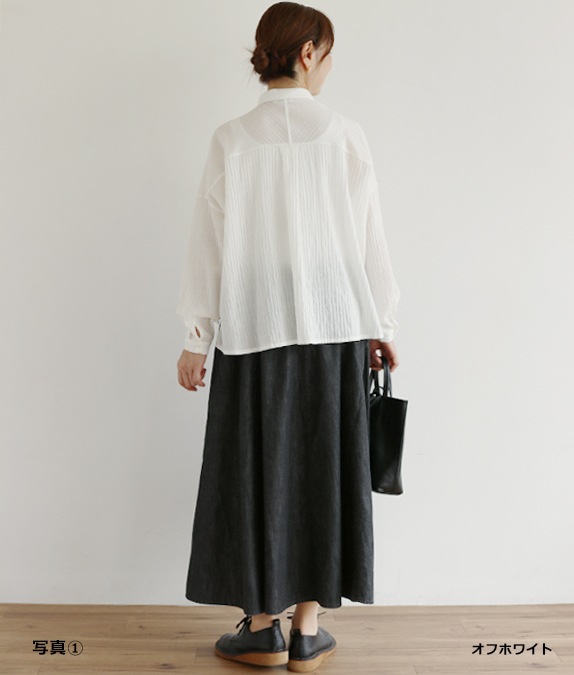 【SALE30%OFF】シャーリングコットンブラウス