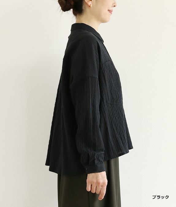 【SALE30%OFF】シャーリングコットンブラウス