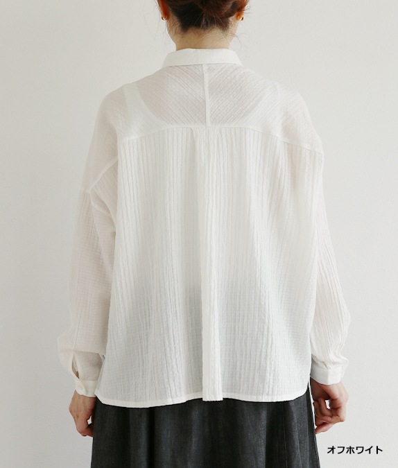 【SALE30%OFF】シャーリングコットンブラウス