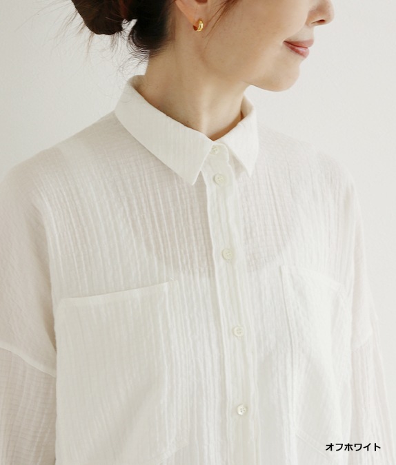 【SALE30%OFF】シャーリングコットンブラウス