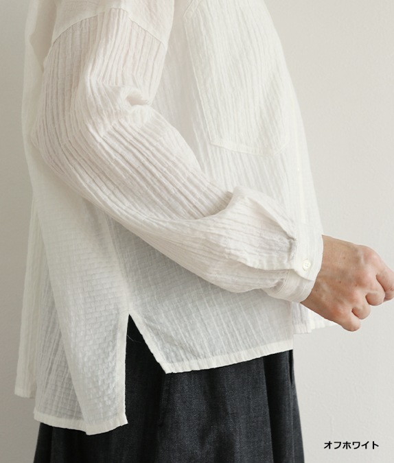 【SALE30%OFF】シャーリングコットンブラウス