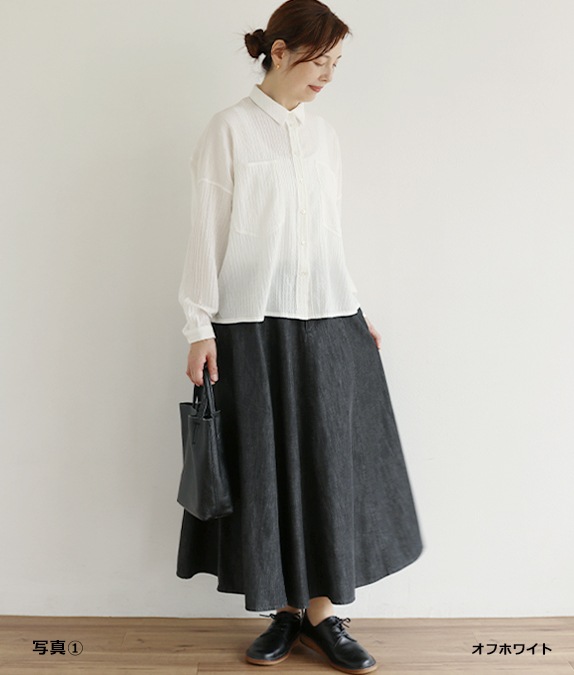 【SALE30%OFF】シャーリングコットンブラウス
