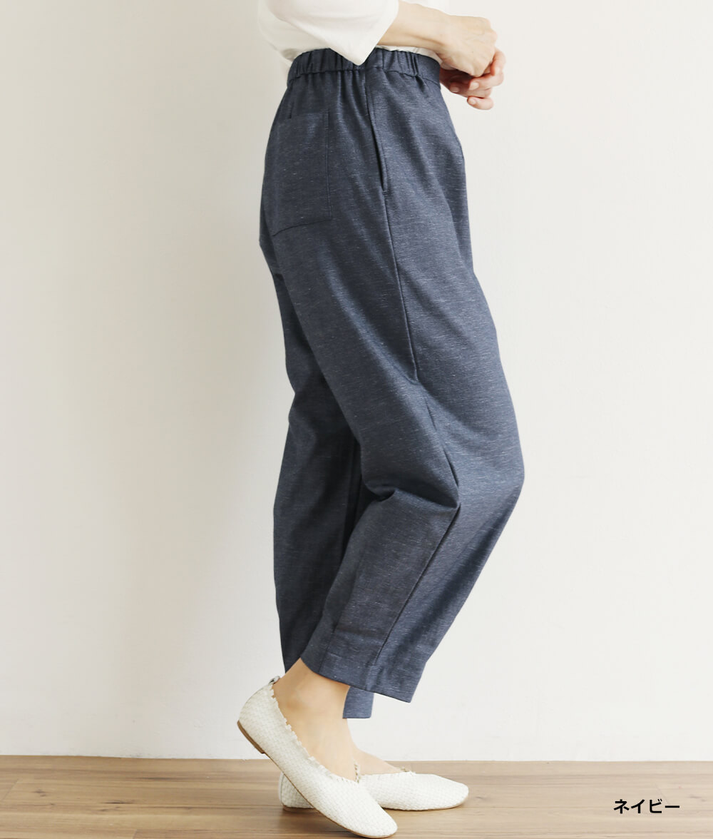 綿麻オックス裾タックパンツl 50代・60代からの婦人服 オルウェイズ